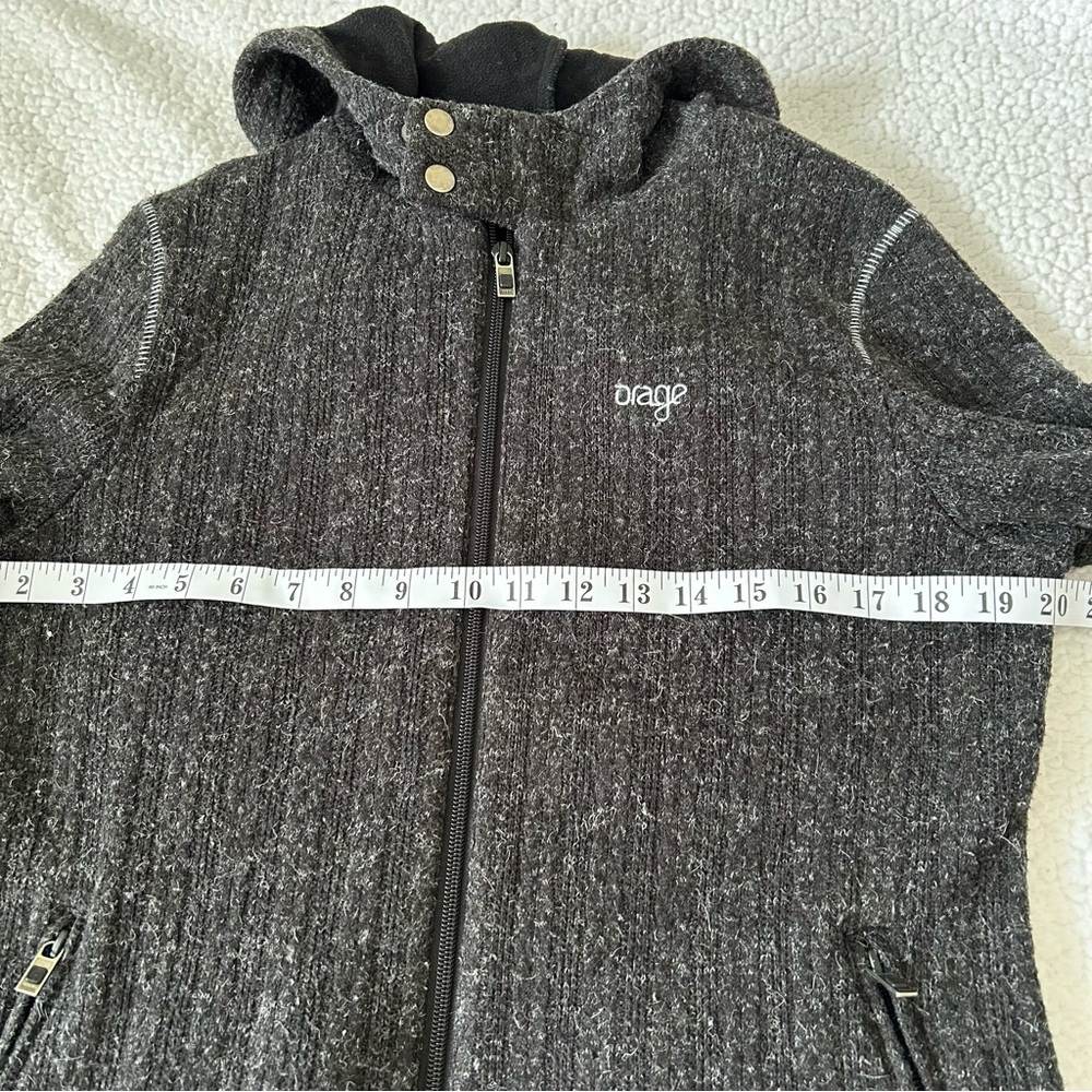 Orage Women's Outerwear Heather Black Gray Full Zip Up Fleece Knit Jacket Medium - Picture 9 of 10